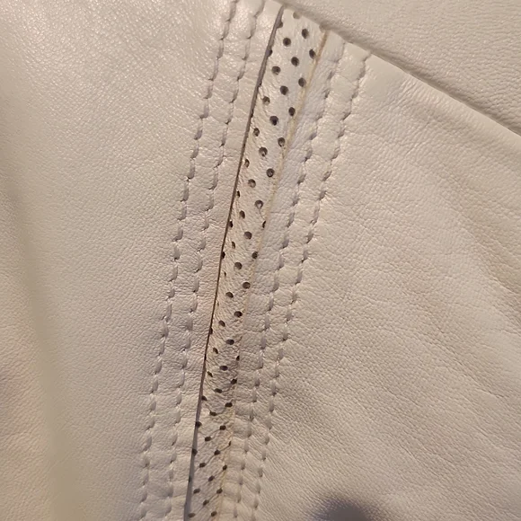 St. John leather jkt white M - Picture 8 of 14